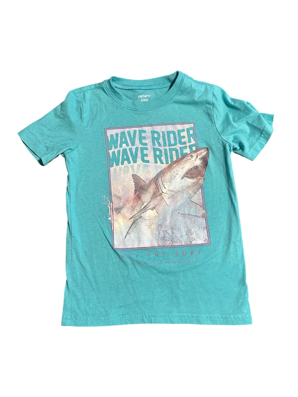 Carter's Teal Shark Graphic Tee 'Wave Rider'